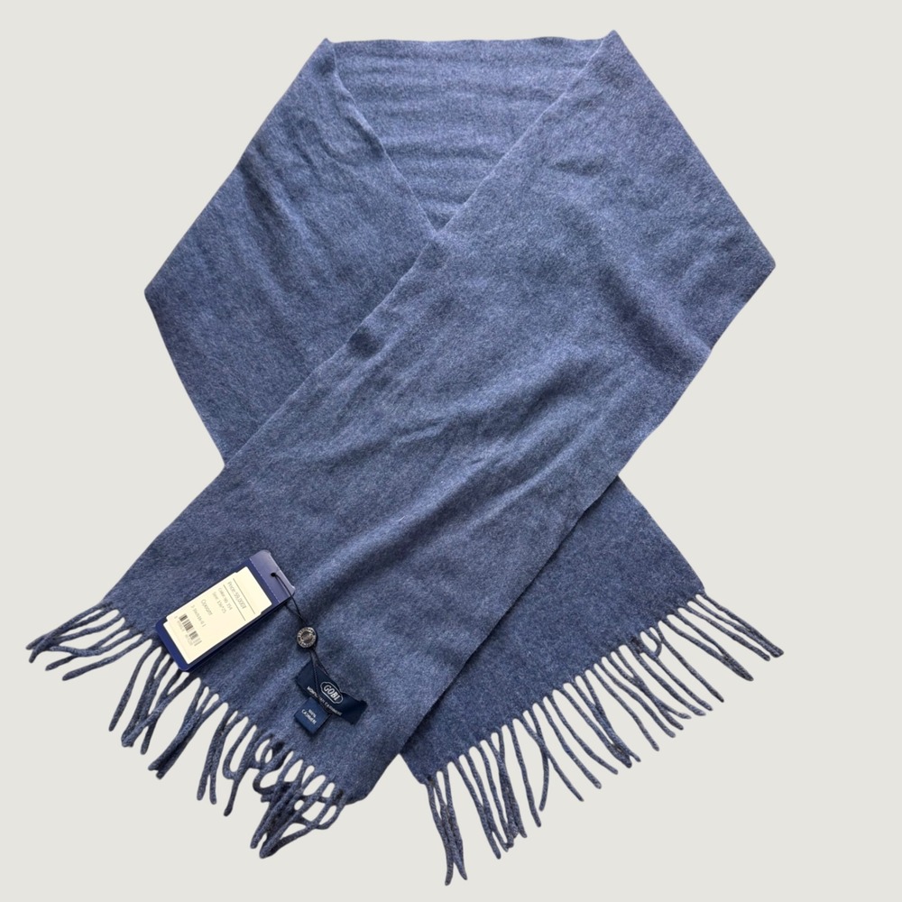 Gobi Scarf 156x25cm Mongolian Cashmere Fringe Winter Classic Blue New